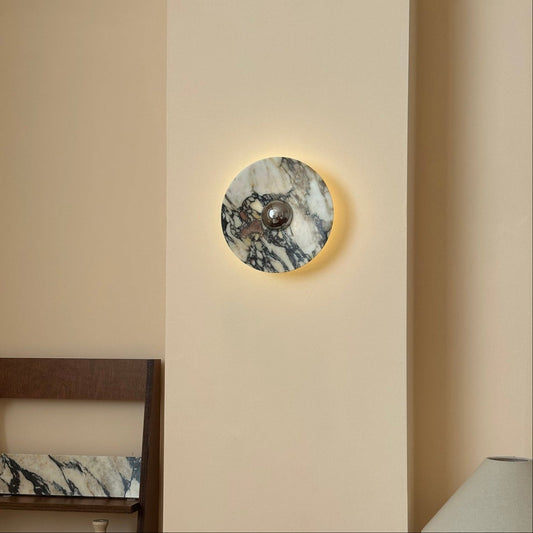 Calacatta Round Marble Wall Sconce