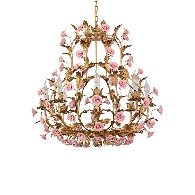 Ceramic Rose Chandelier
