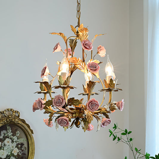 Ceramic Rose Chandelier