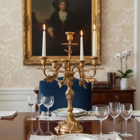 French Brass Seven-Light Candelabra