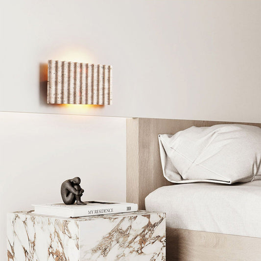 Grille Travertine wall lamp