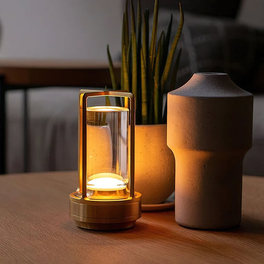 Lantern Cordless Crystal Table Lamp (built-in battery)