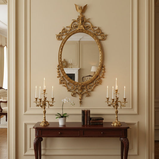 Louis Wood Flat Wall Mirror