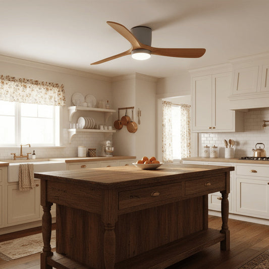 Nordic Wooden Ceiling Fan Light