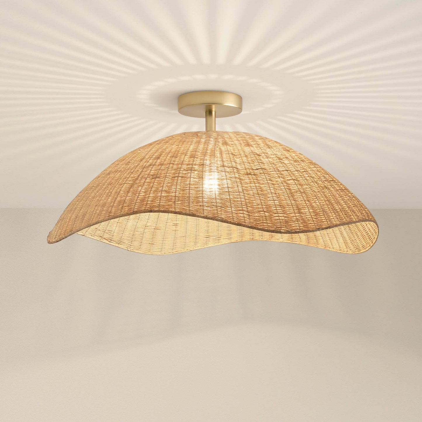 Nana Vermiculate Rattan Flush Mount