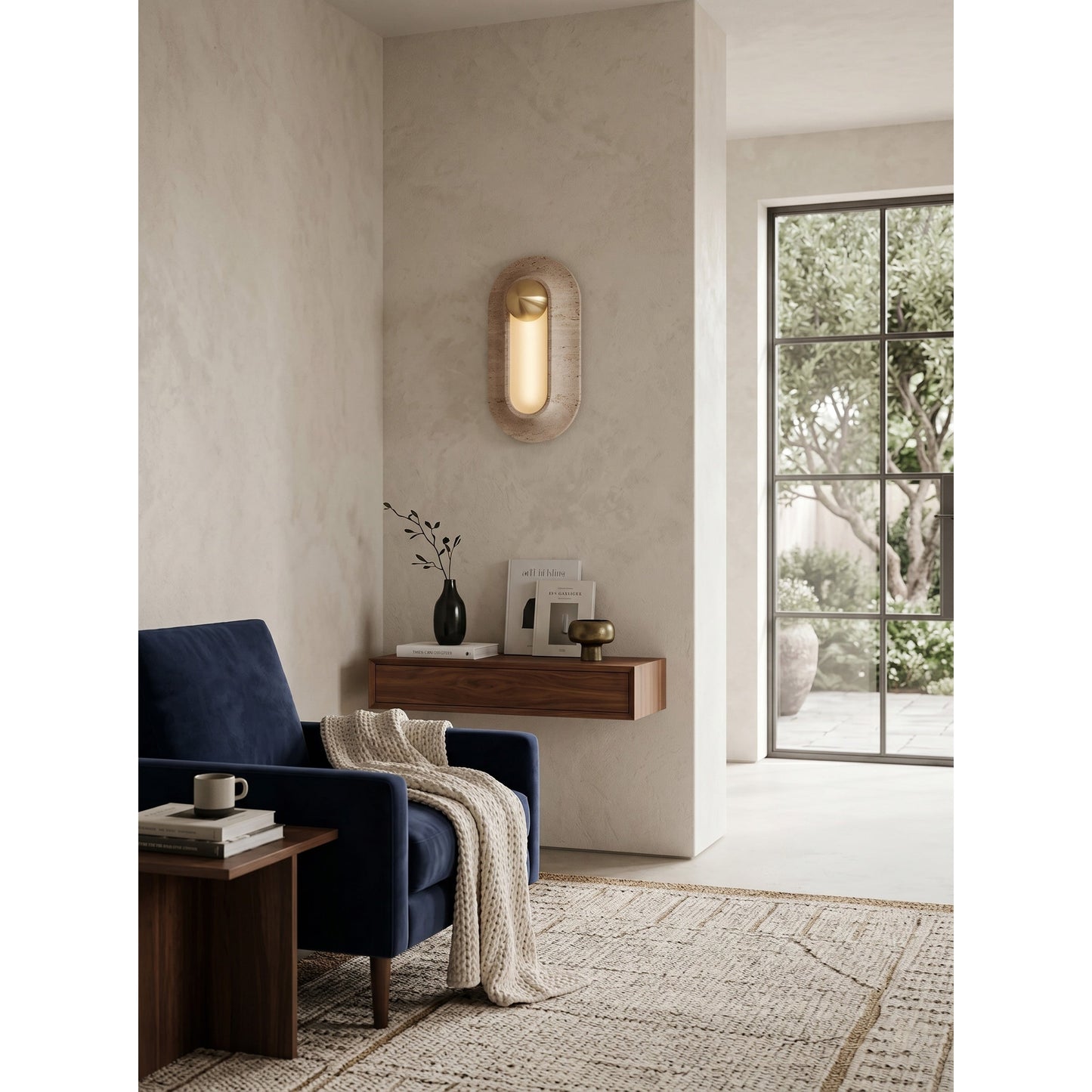 Pfaffikon Travertine Wall Sconce
