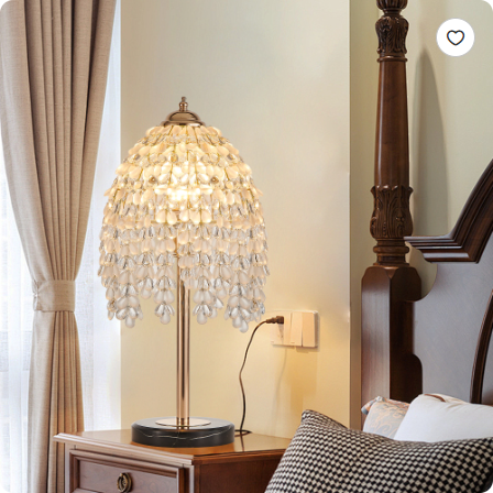 Crystal Cascade Vintage Table Lamp