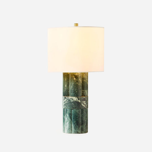 Green Marble Column Table Lamp