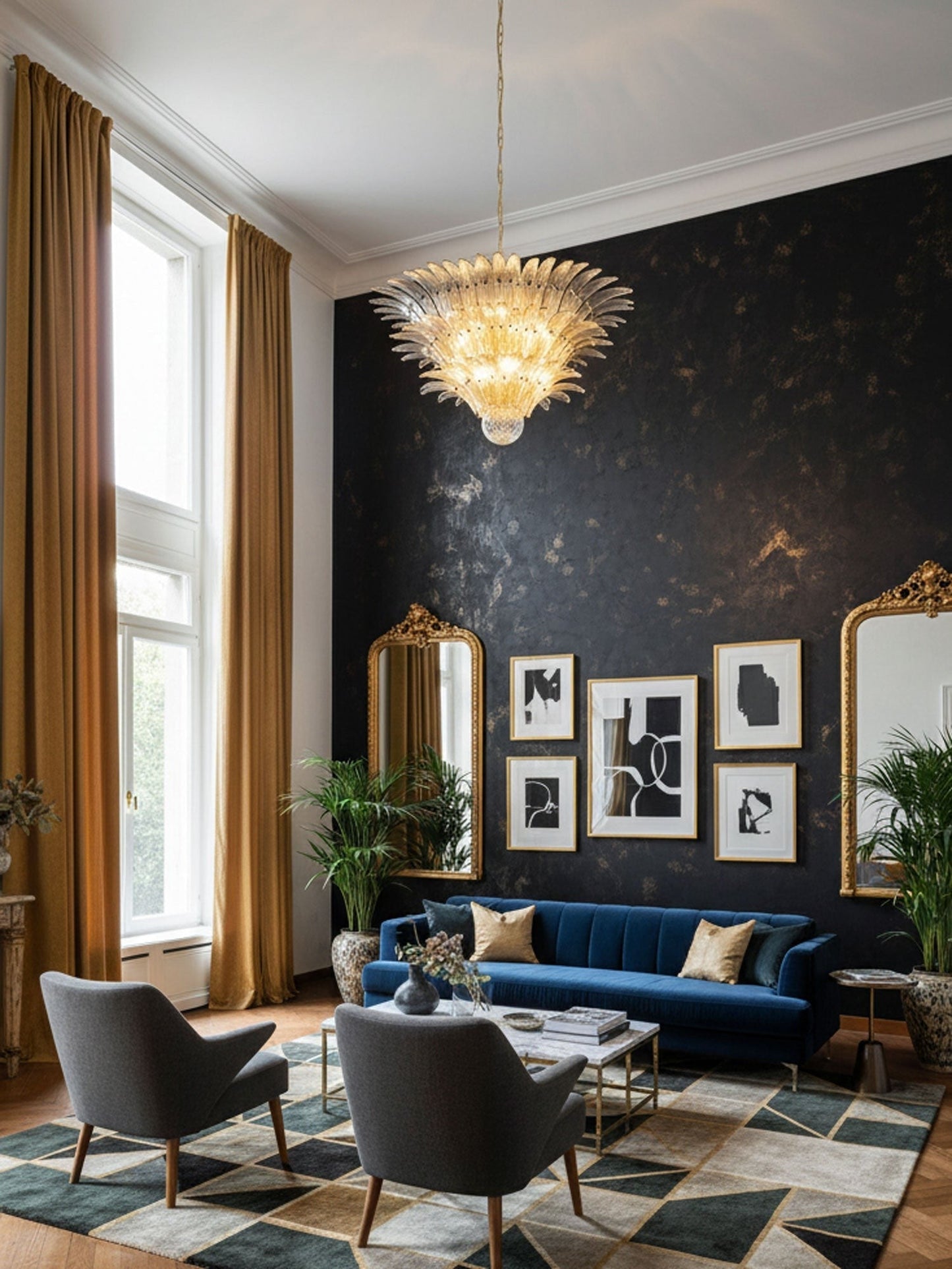 Palm Grove Murano Glass Chandelier