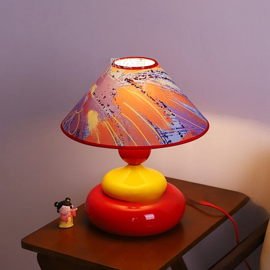 Retro Fabric Shade Bedside Table Lamp