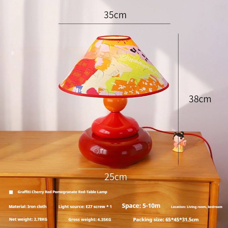 Retro Fabric Shade Bedside Table Lamp