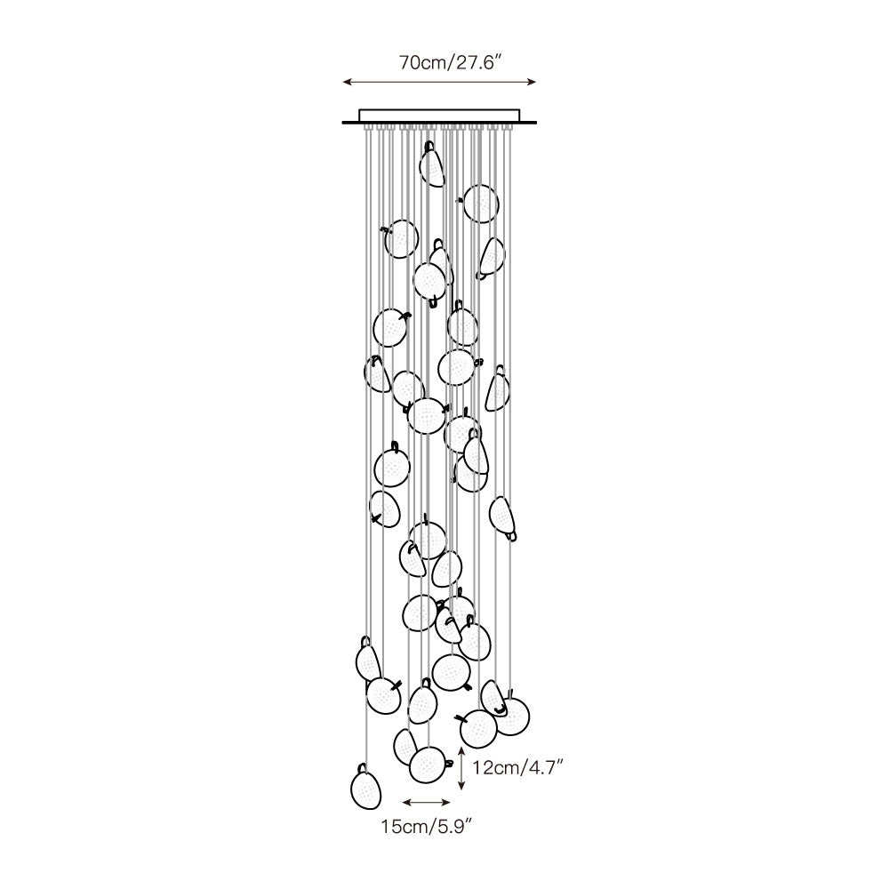 Mesh Glass Cluster Chandelier