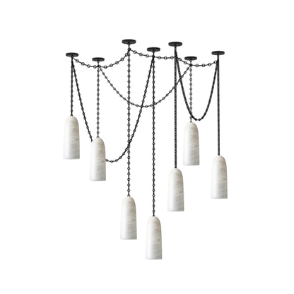 Figure Spanish Chain Alabaster Chandelier
