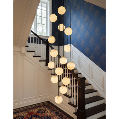 Alabaster Balls Cluster Chandelier