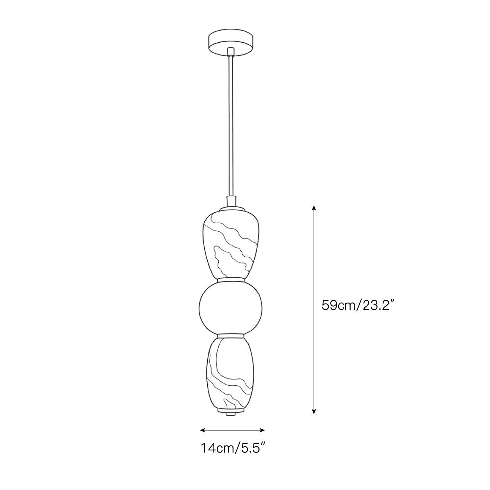 Alabaster Pendulous Pearl Pendant Lamp