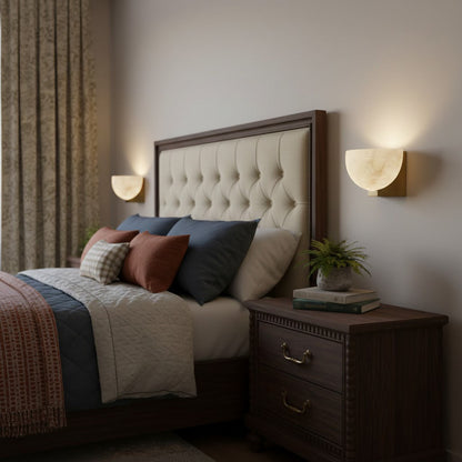 Ando Brass Alabaster Sconce