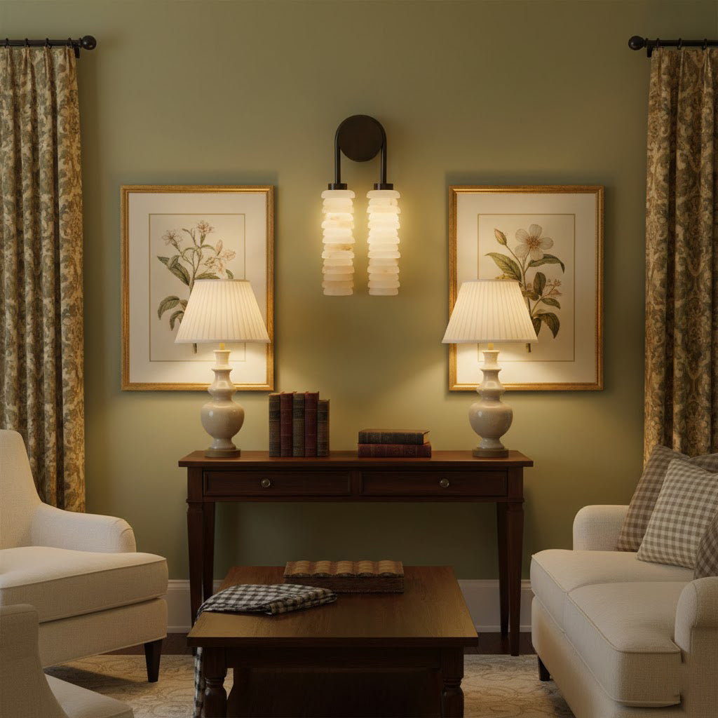 Payson Double Alabaster Wall Lamp