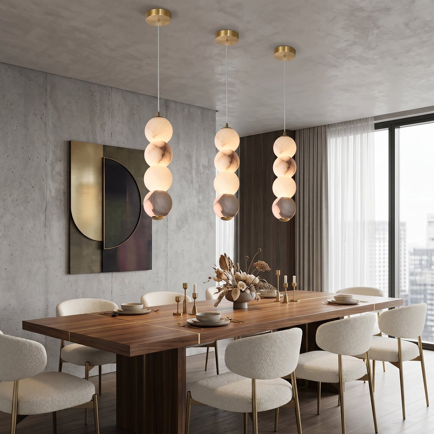 Pearl Alabaster Pendant Light