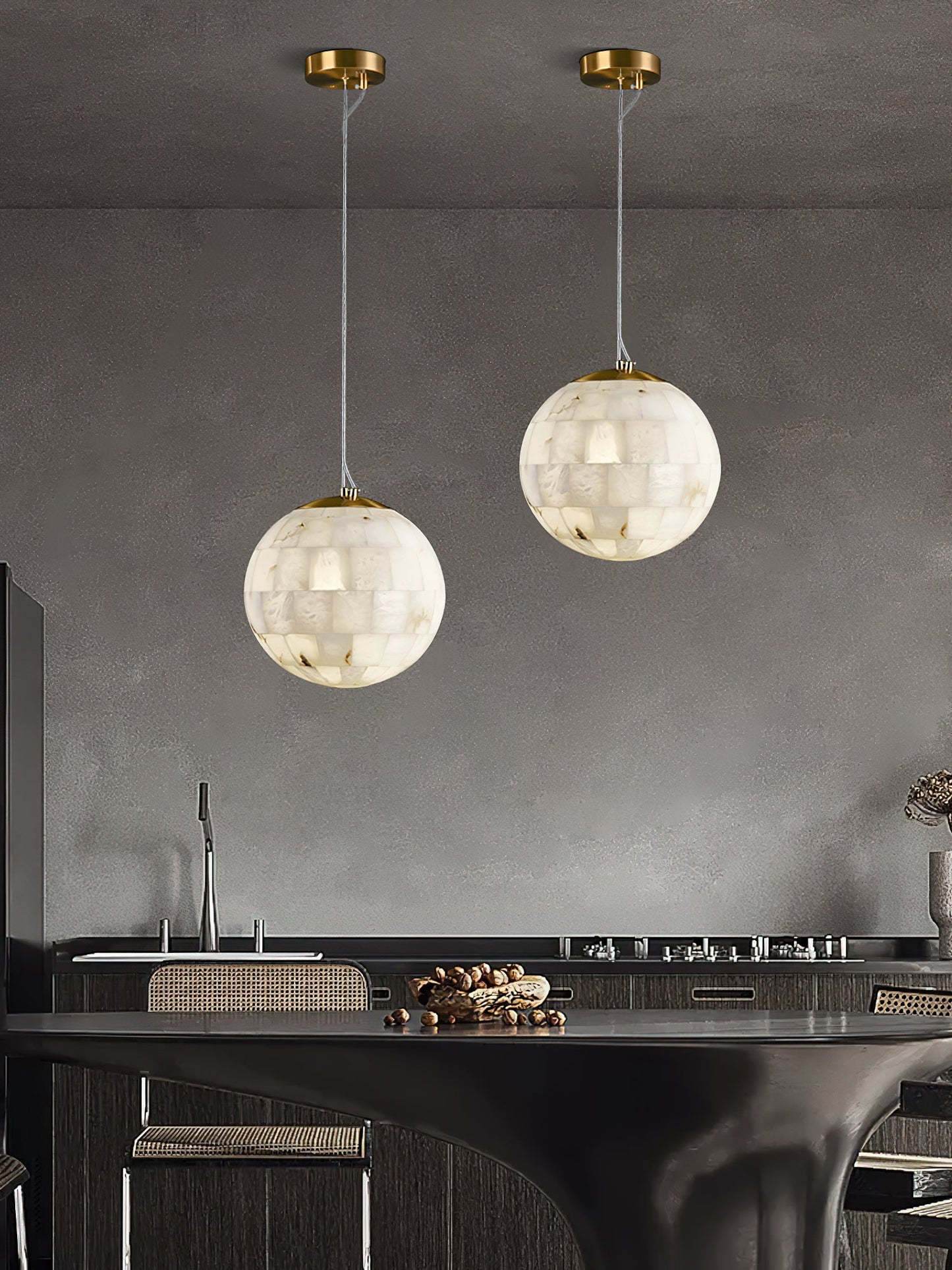 Alabaster Ball Alabaster Pendant Light