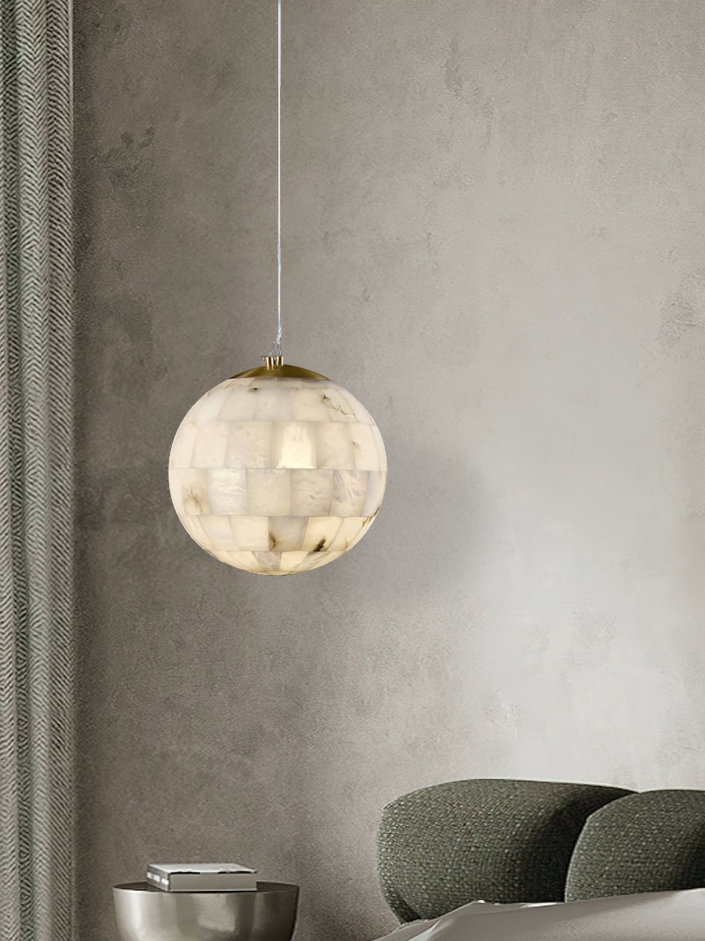 Alabaster Ball Alabaster Pendant Light