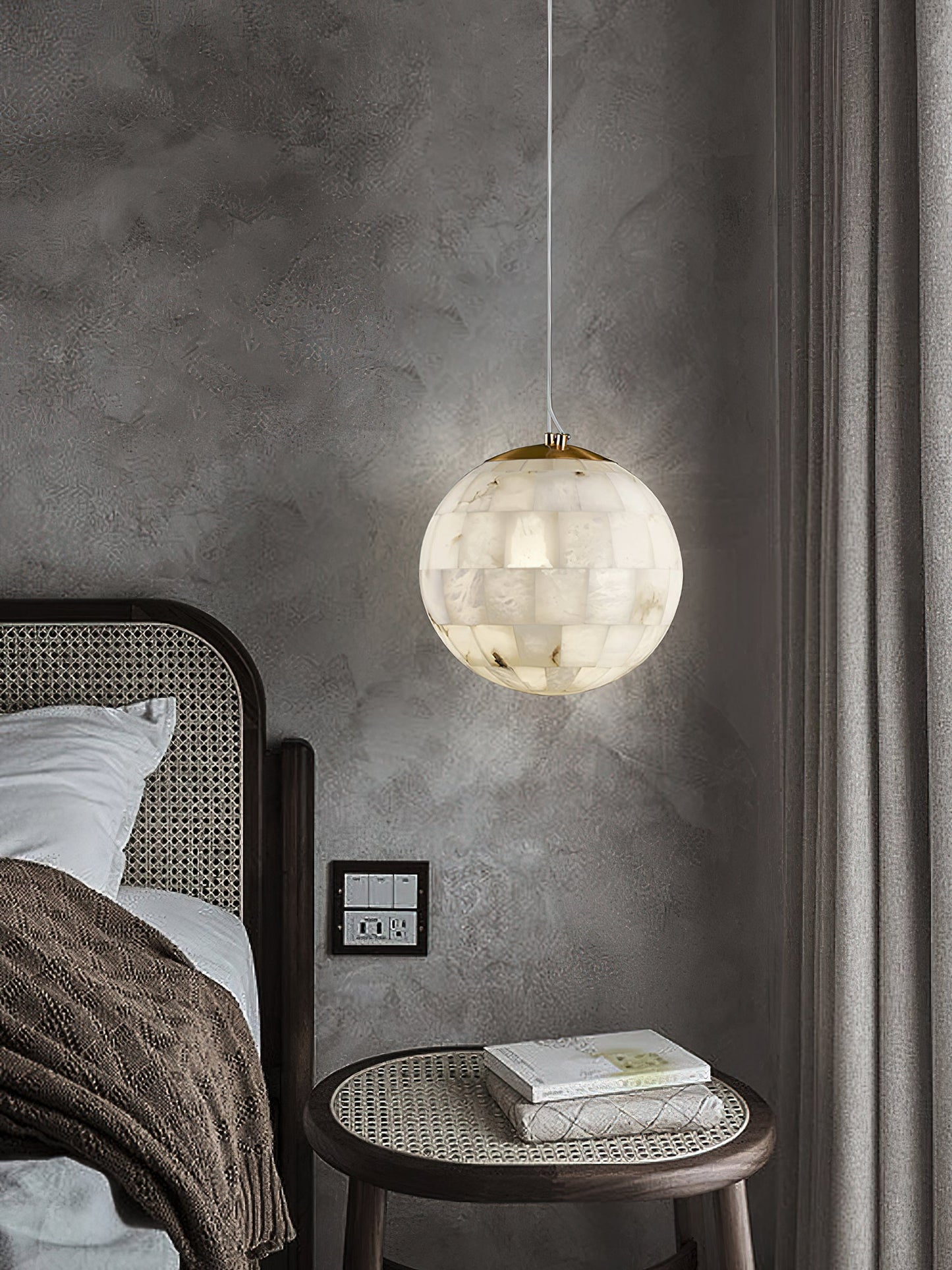 Alabaster Ball Alabaster Pendant Light