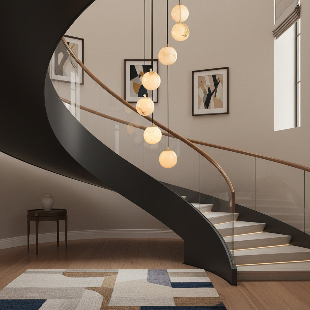 Alabaster Balls Cluster Chandelier