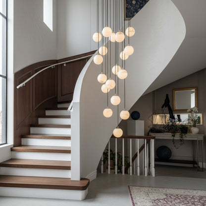 Alabaster Balls Cluster Chandelier