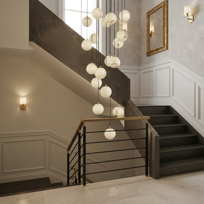 Alabaster Balls Cluster Chandelier