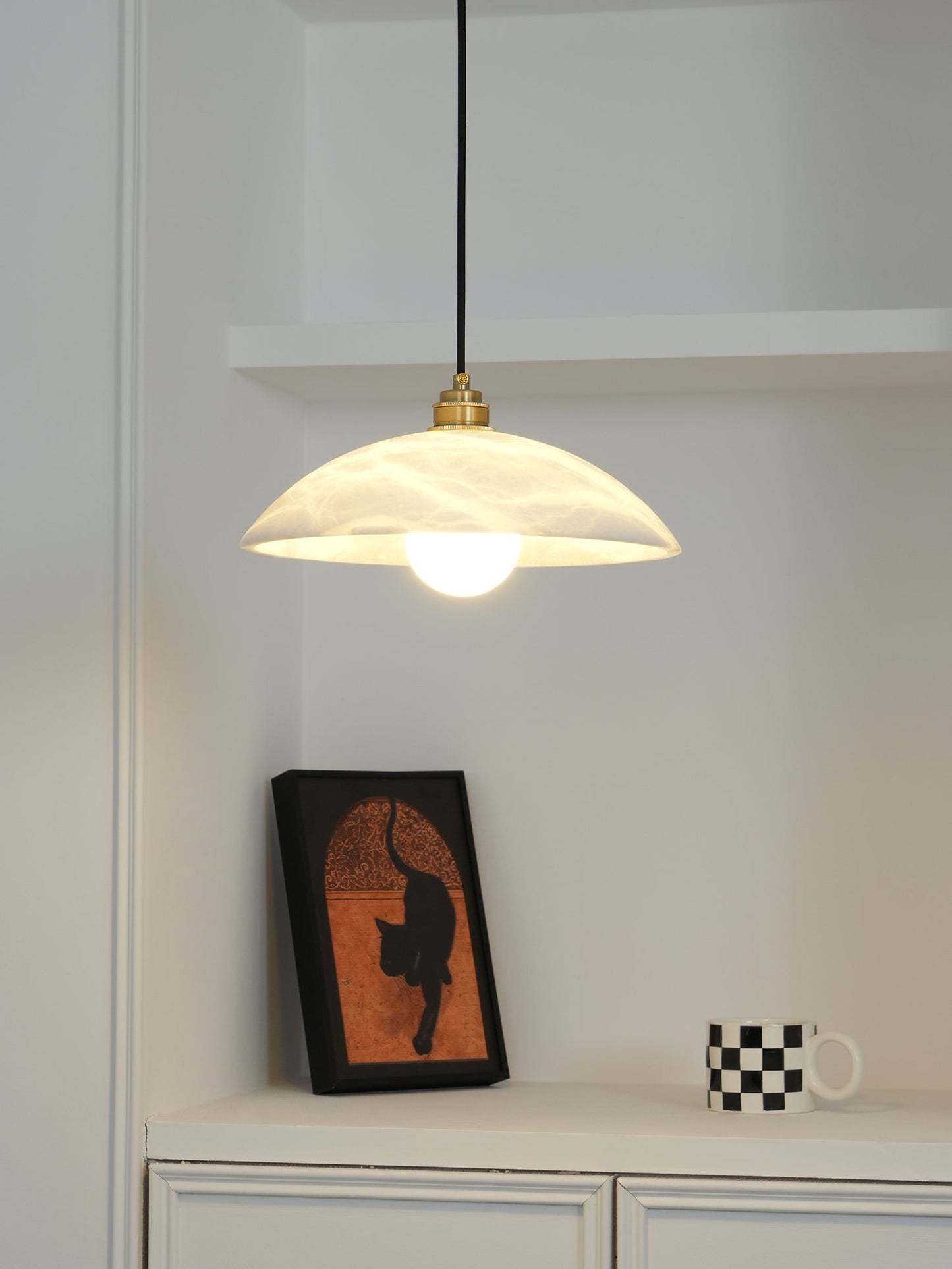 Alabaster Dome Alabaster Pendant Light