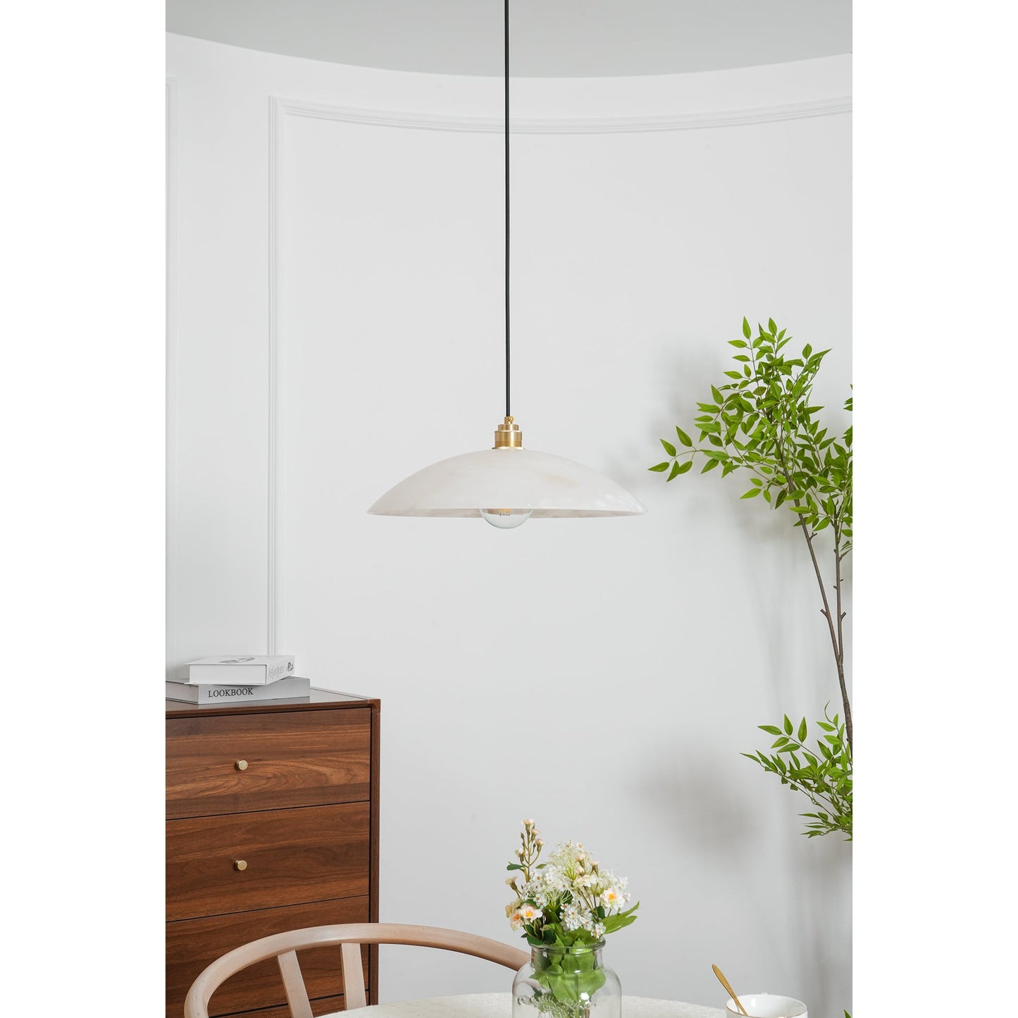 Alabaster Dome Alabaster Pendant Light