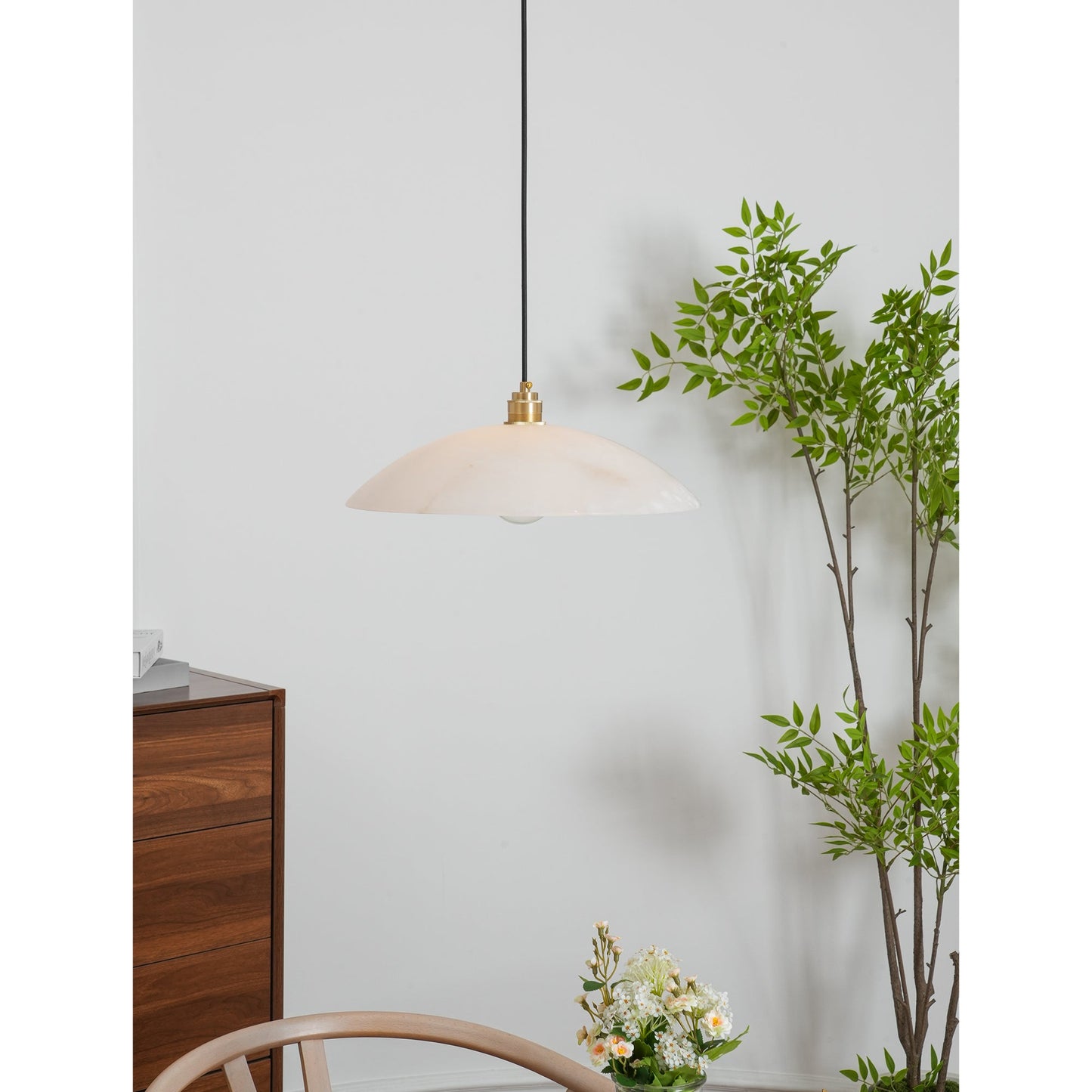 Alabaster Dome Alabaster Pendant Light