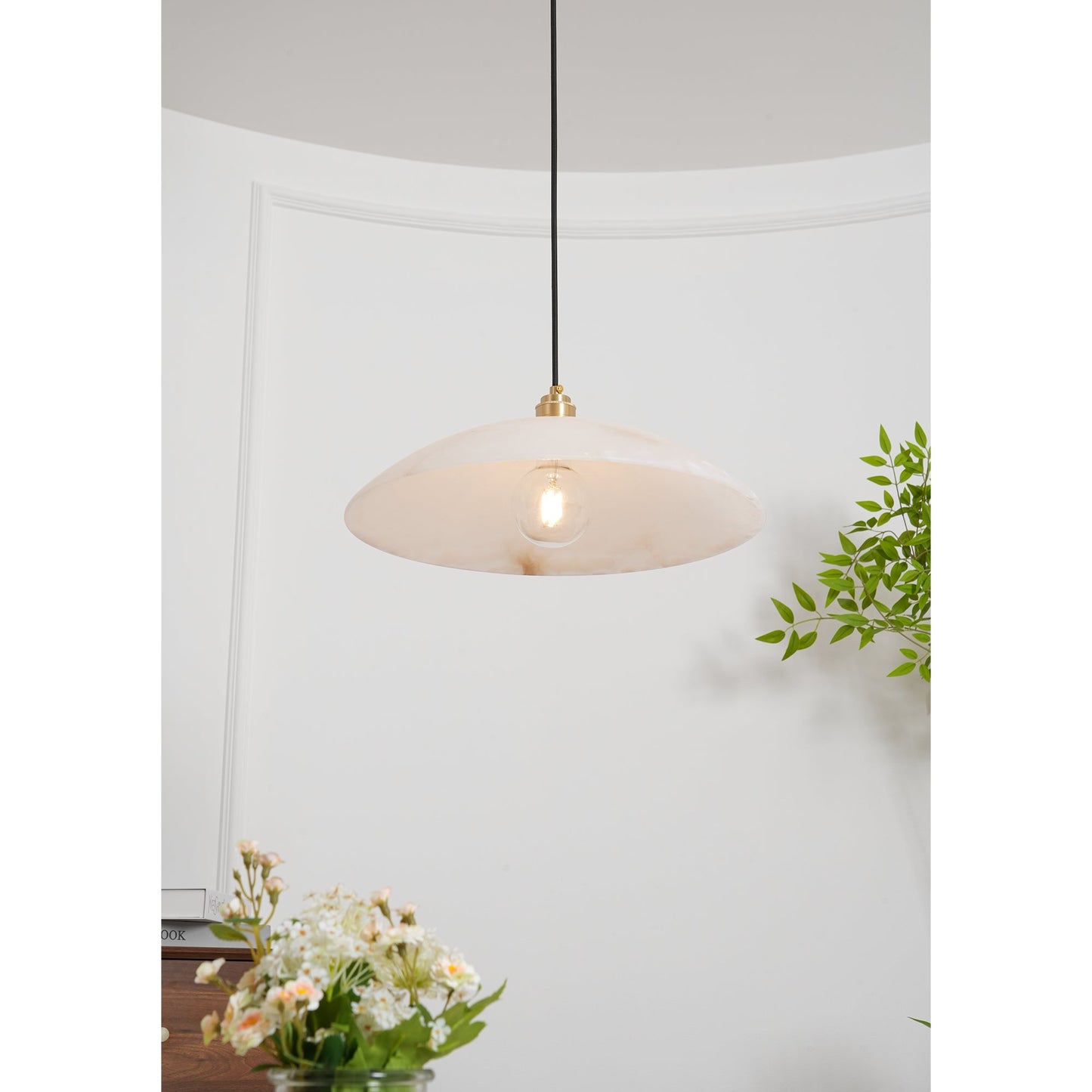 Alabaster Dome Alabaster Pendant Light