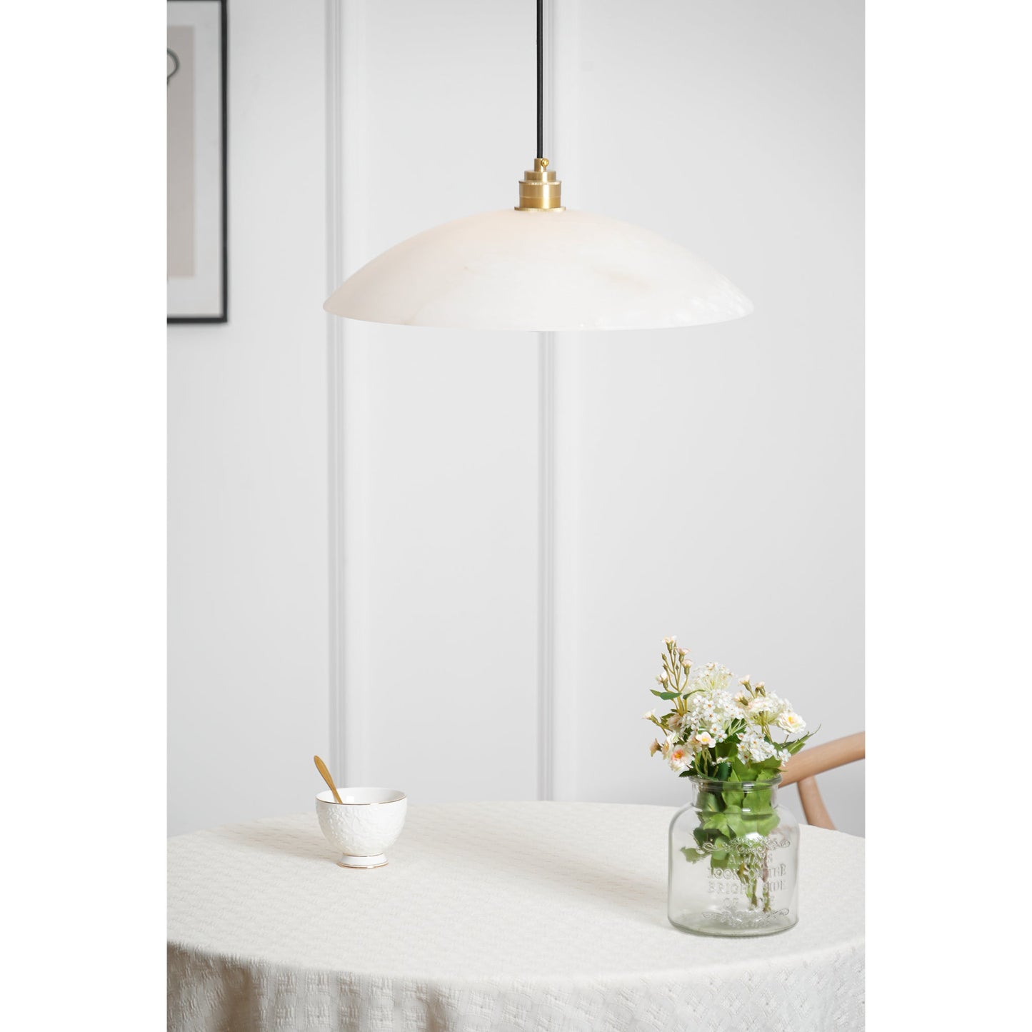 Alabaster Dome Alabaster Pendant Light