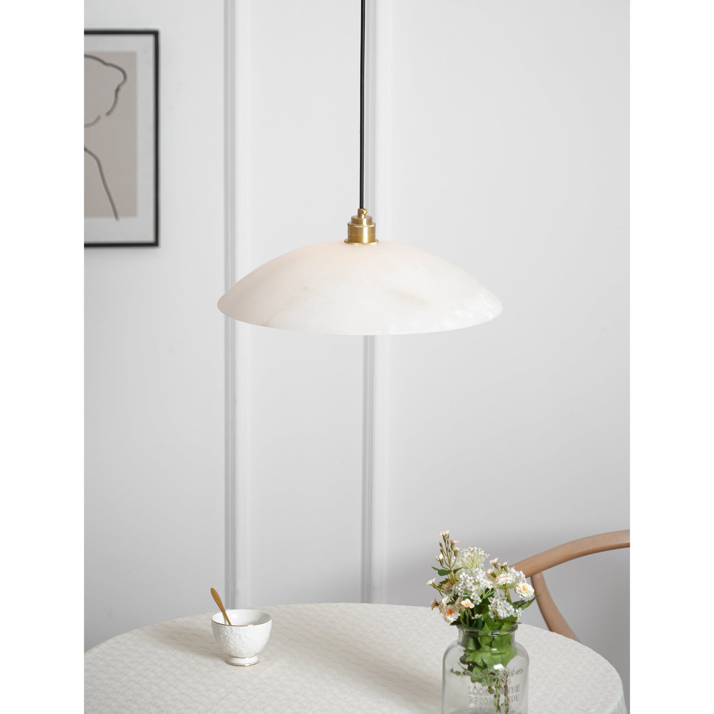 Alabaster Dome Alabaster Pendant Light