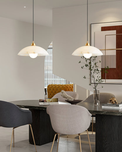 Alabaster Dome Alabaster Pendant Light