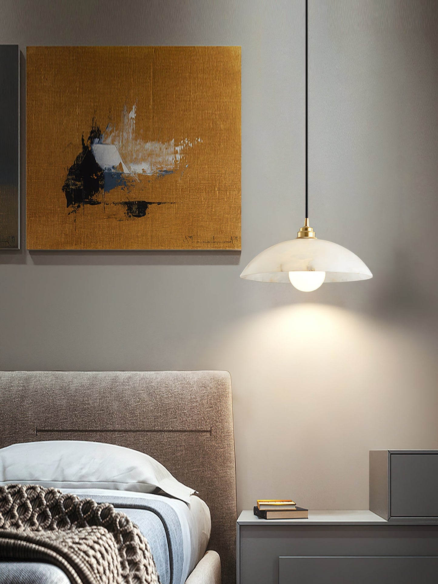 Alabaster Dome Alabaster Pendant Light