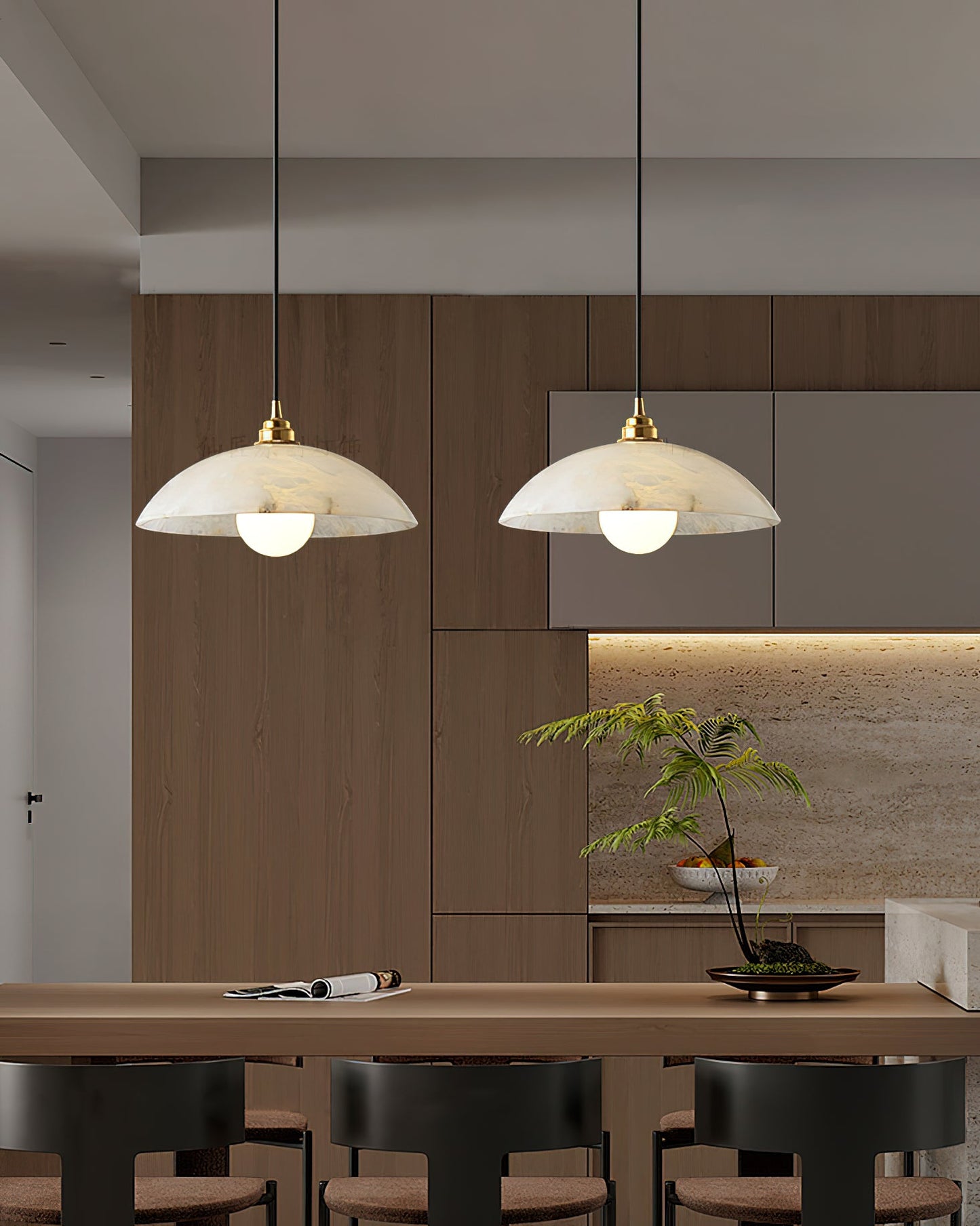 Alabaster Dome Alabaster Pendant Light