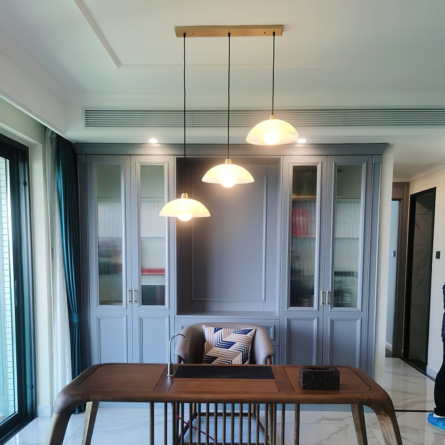 Alabaster Dome Alabaster Pendant Light