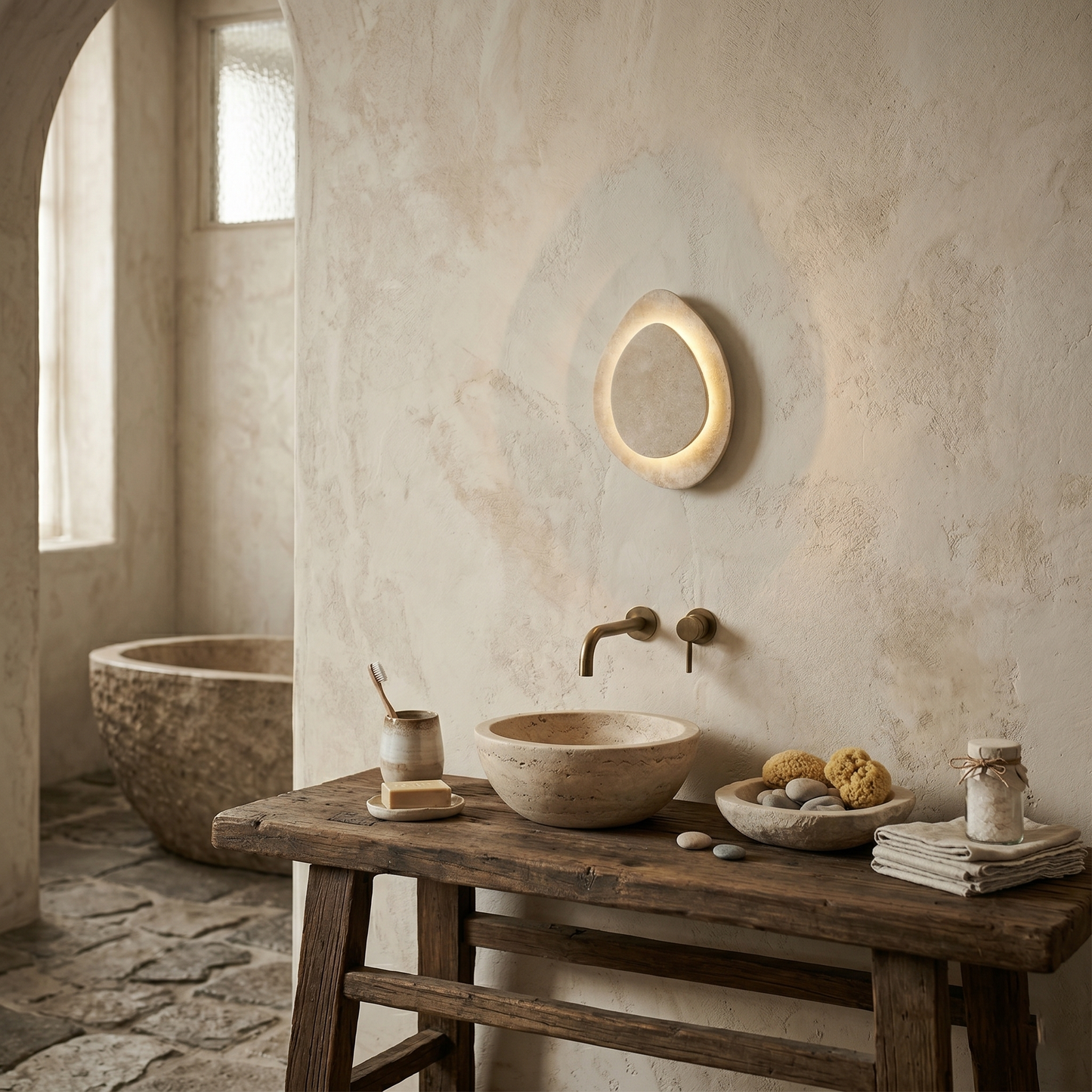 Alice Travertine Wall Lamp