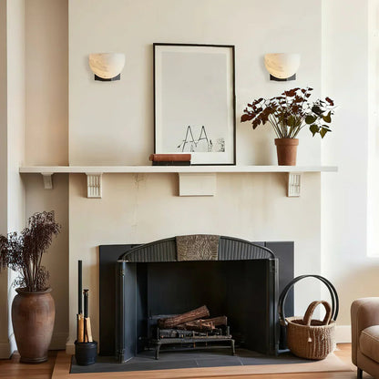 Ando Brass Alabaster Sconce