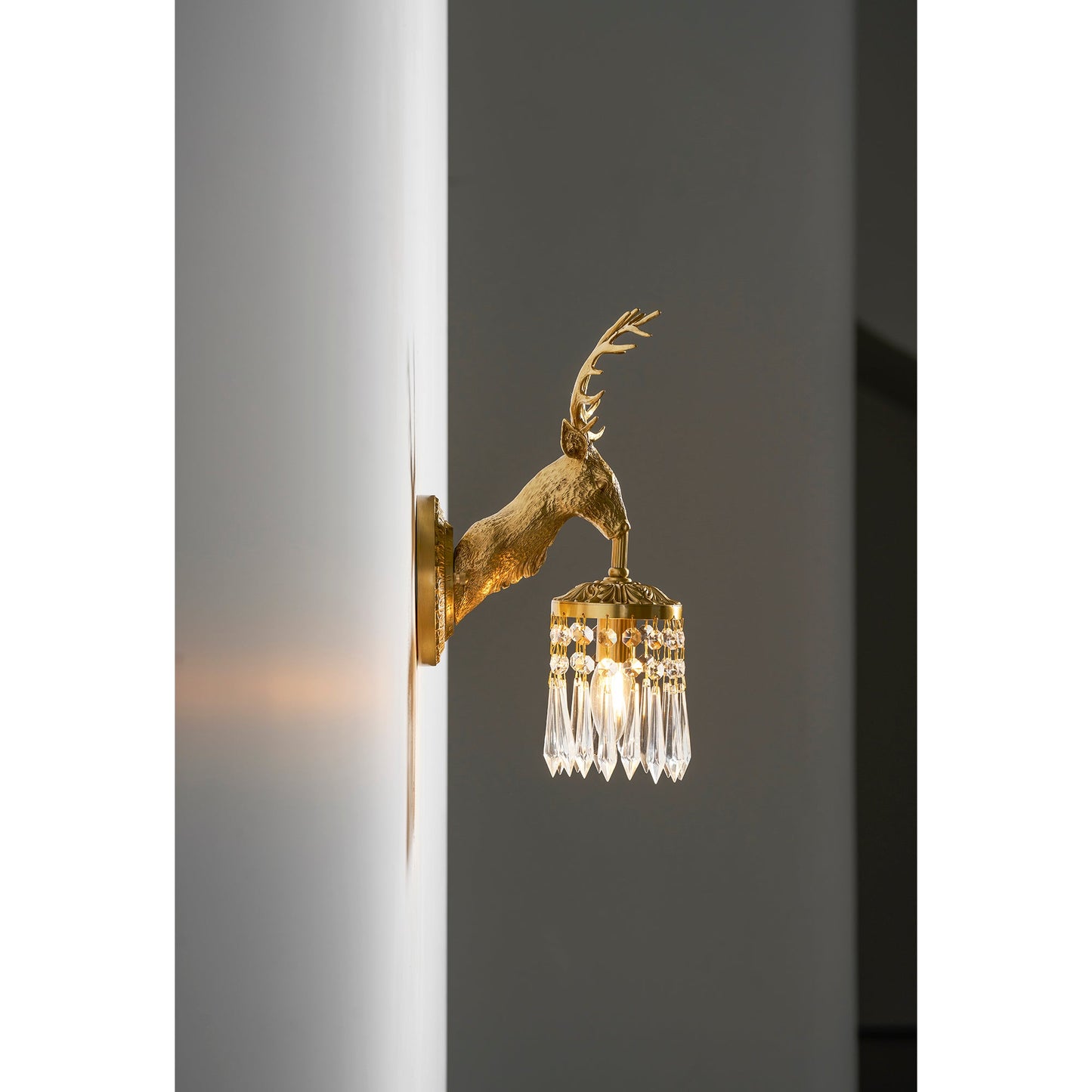 Antler Crystal Wall Lamp