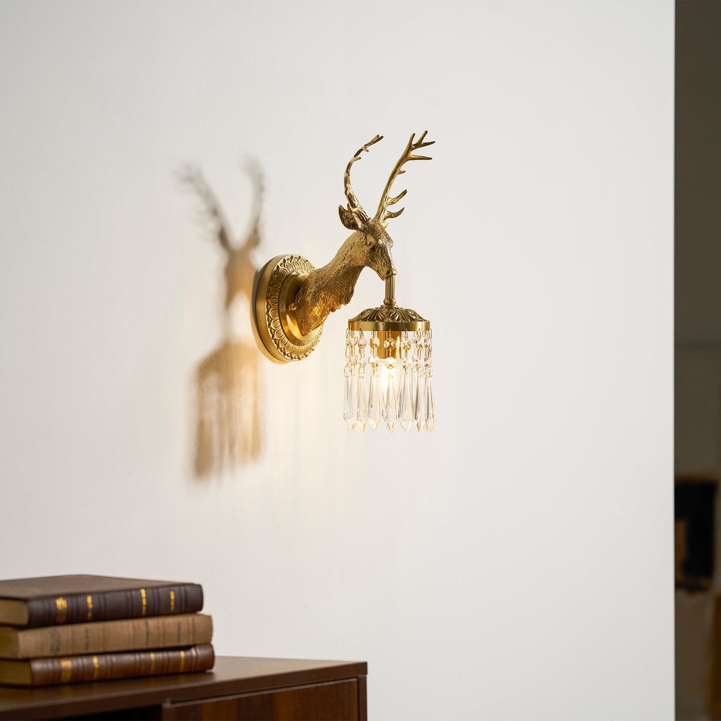 Antler Crystal Wall Lamp