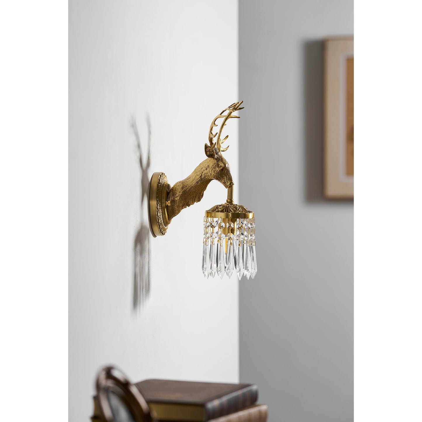 Antler Crystal Wall Lamp