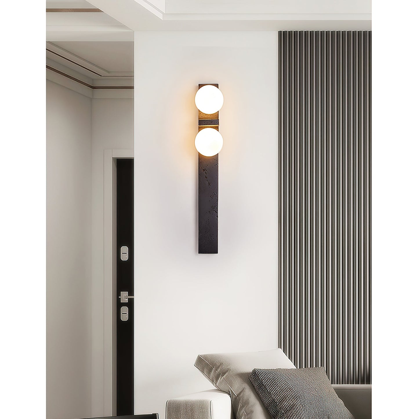 Asymmetrical Travertine Wall Sconce