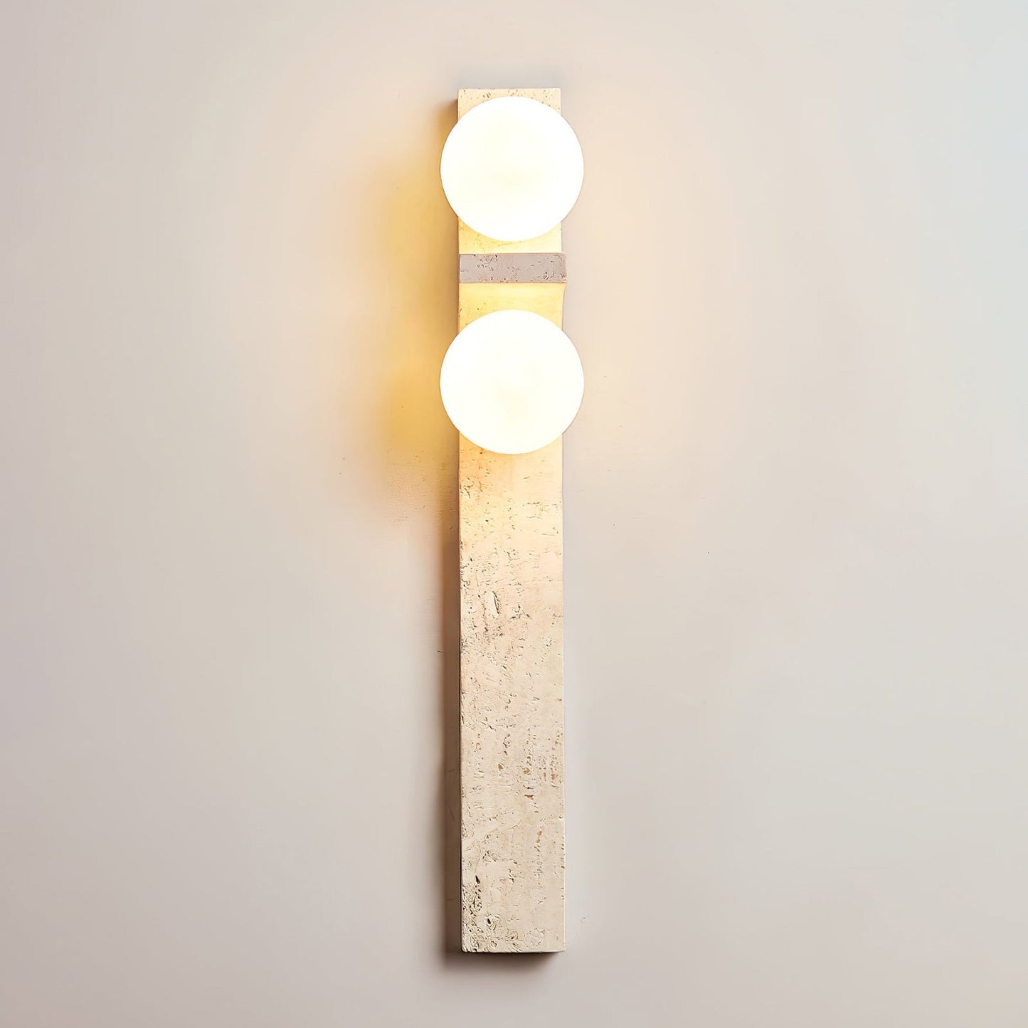 Asymmetrical Travertine Wall Sconce