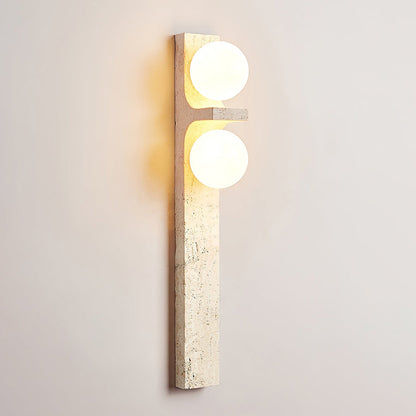 Asymmetrical Travertine Wall Sconce