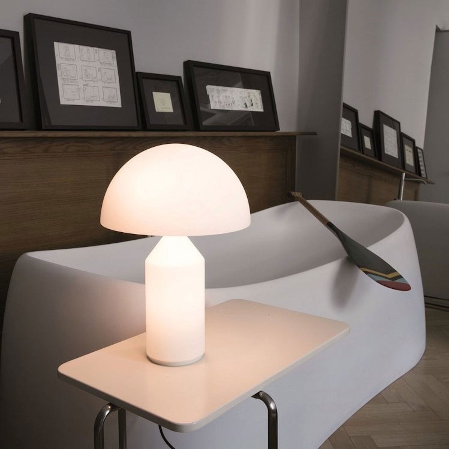 Mushroom Dome Glass Table Lamp
