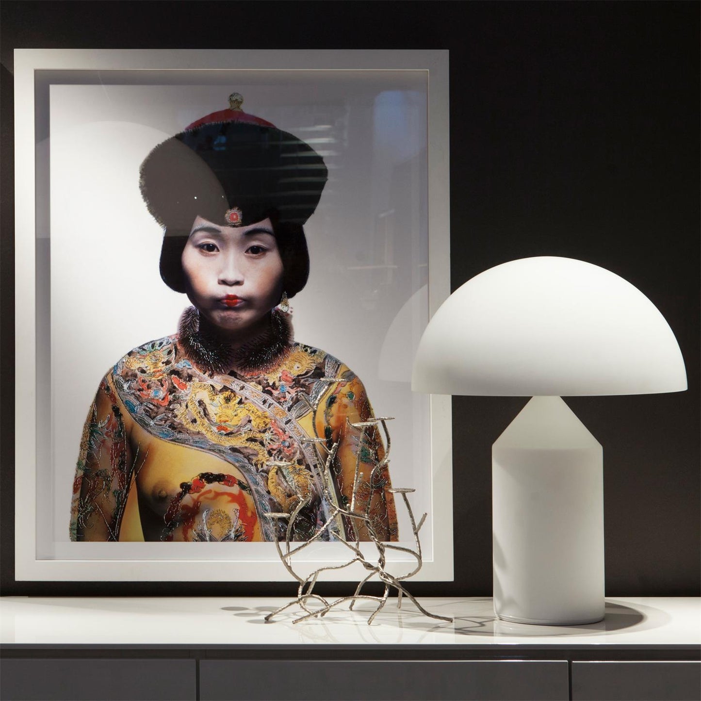 Mushroom Dome Glass Table Lamp