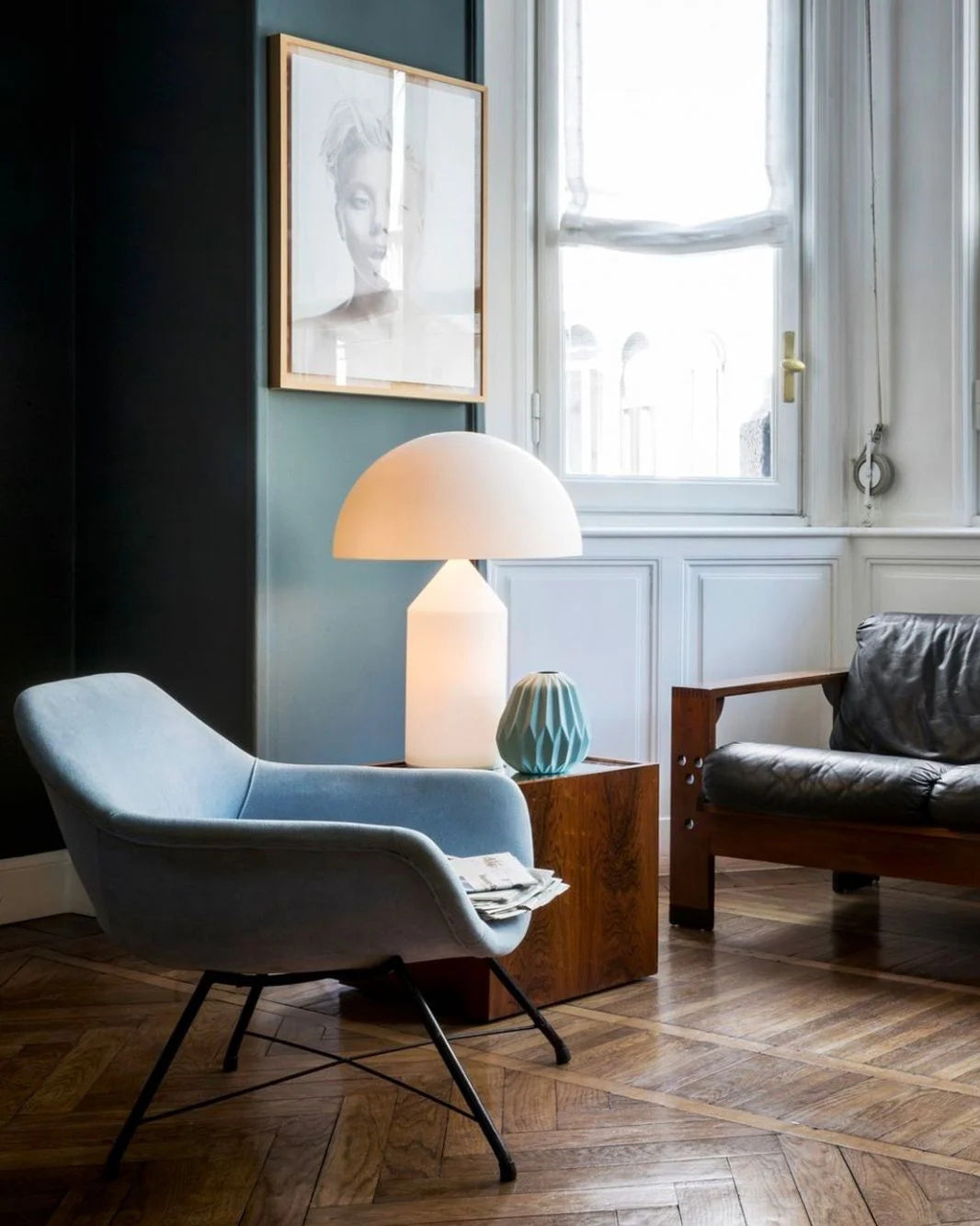 Mushroom Dome Glass Table Lamp