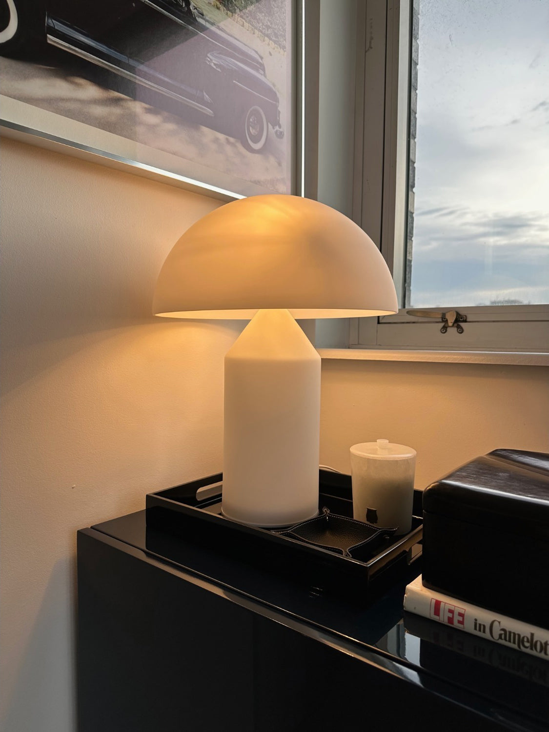 Mushroom Dome Glass Table Lamp